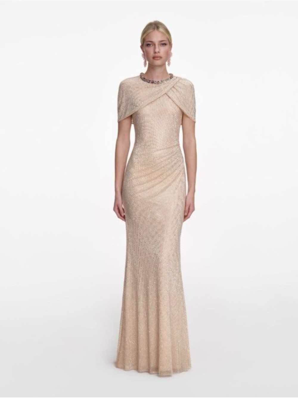 Self-Portrait Champagne Rhinestone Maxi dress, NWOT, Retail $1,060